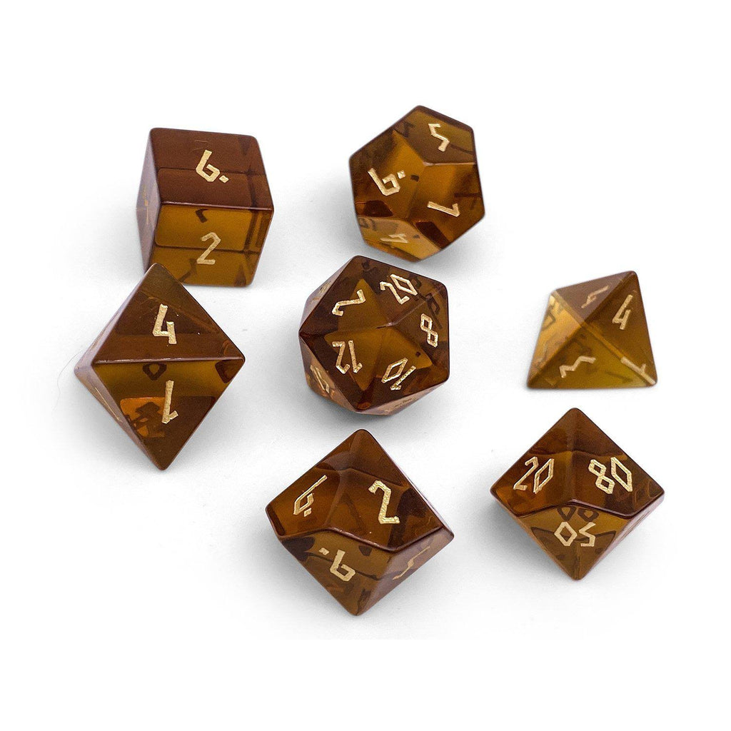 7 Piece Glass Dice Set H52073