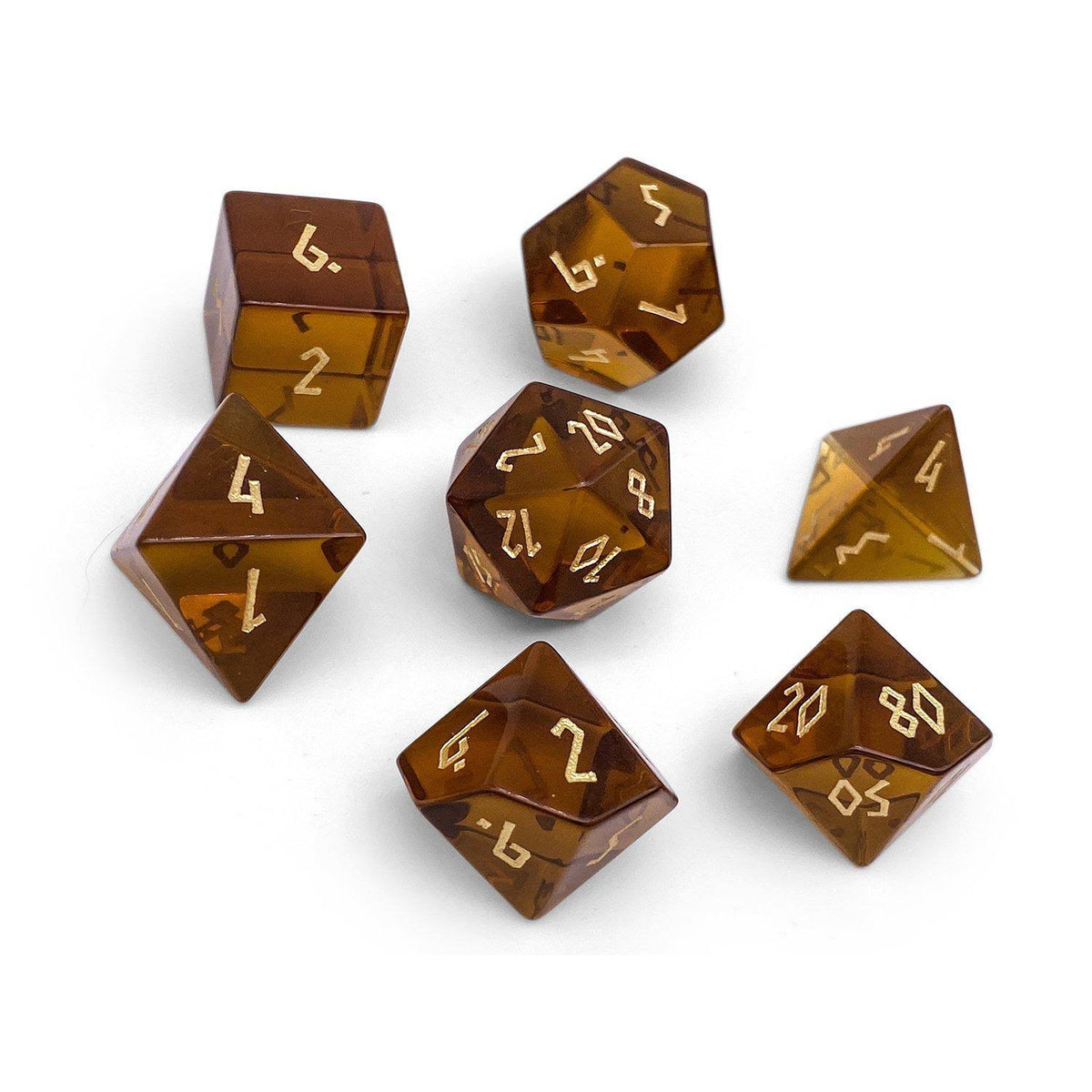 7 Piece Glass Dice Set H52073