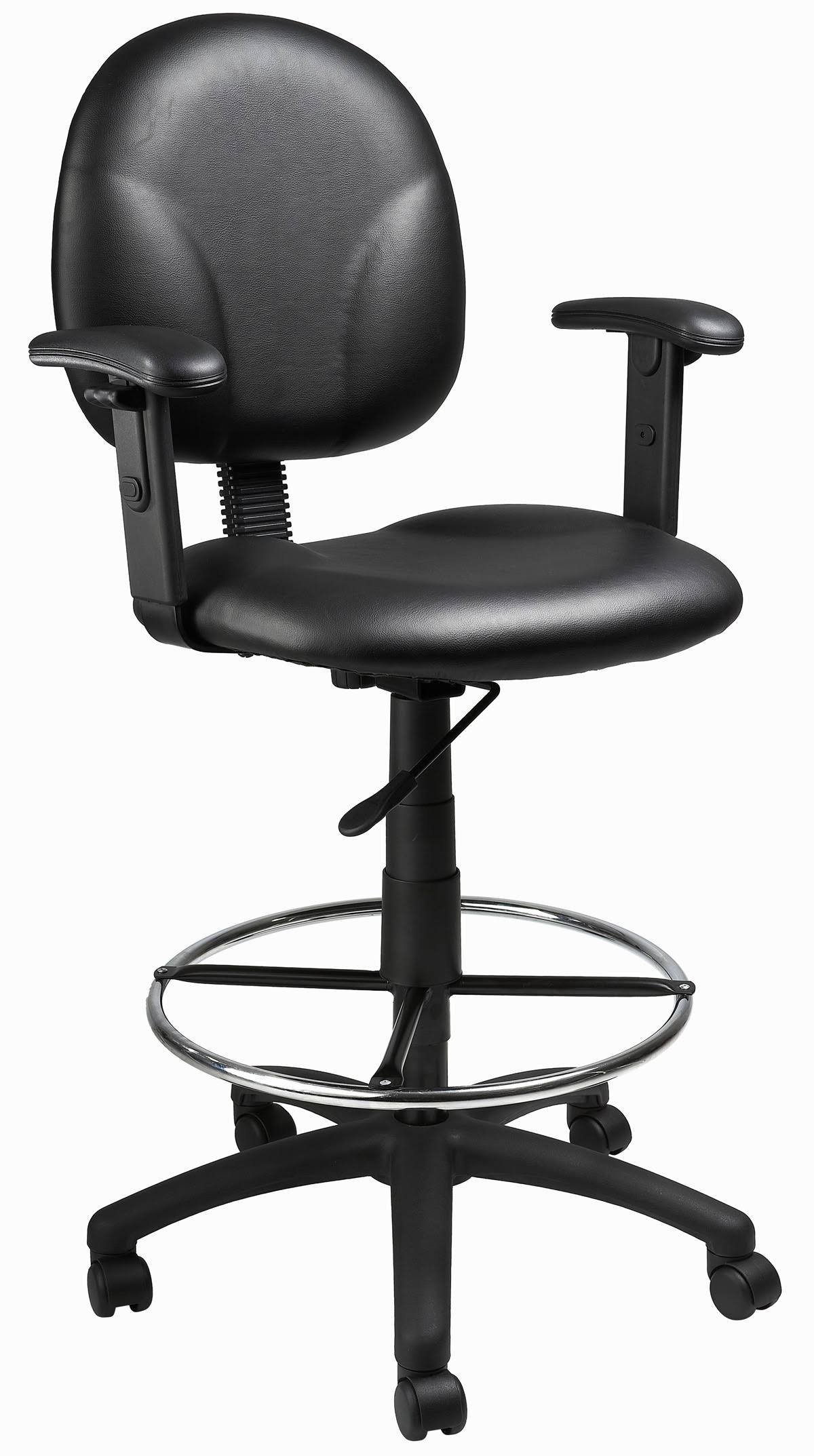 Black Drafting Stool with Adjustable Arms N609417