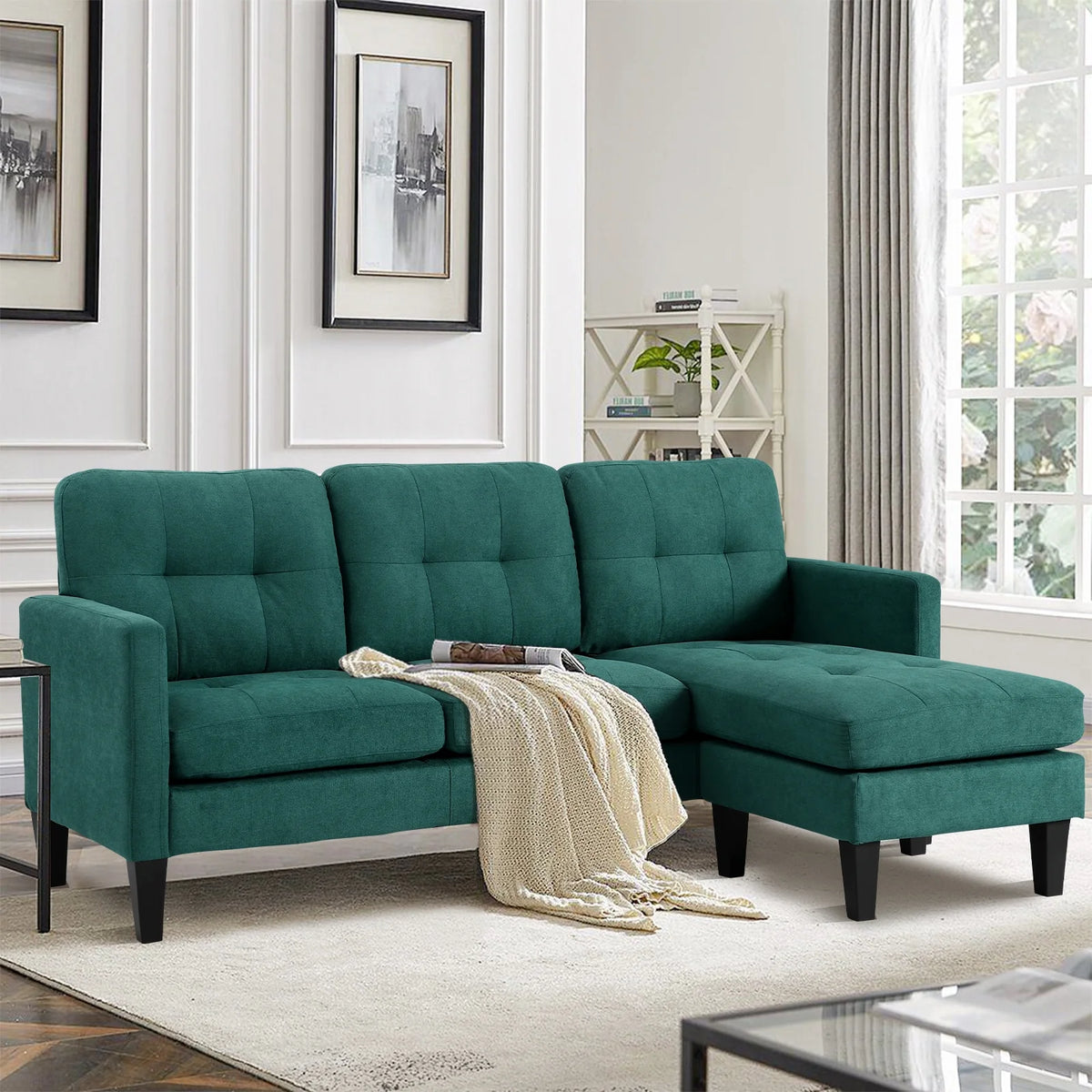 Modern Reversible Chaise L-Shaped Sectional Sofa D211603