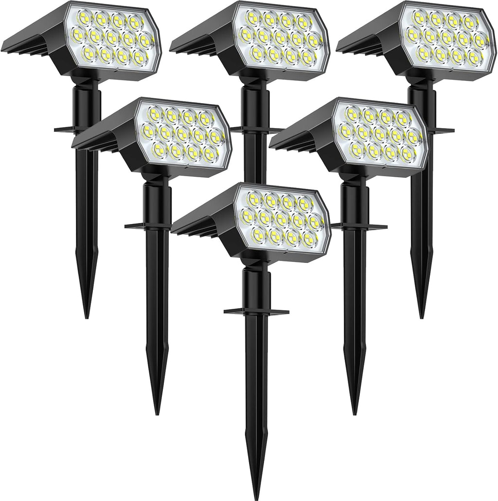 6 Pack 52 LED 3 Modes IP65 Waterproof Solar Spot Lights U828077