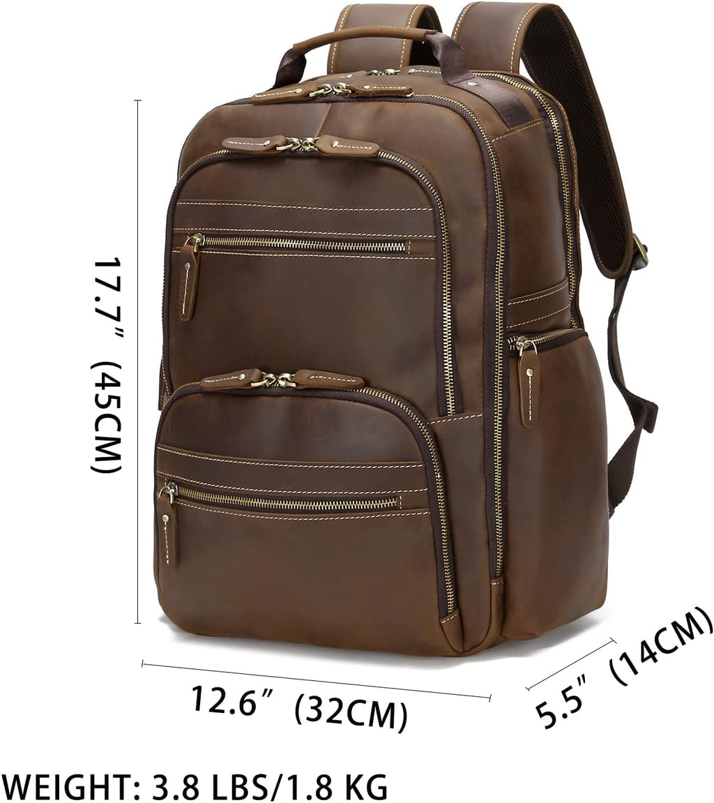 Genuine Leather 18 inch Laptop Backpack K52290