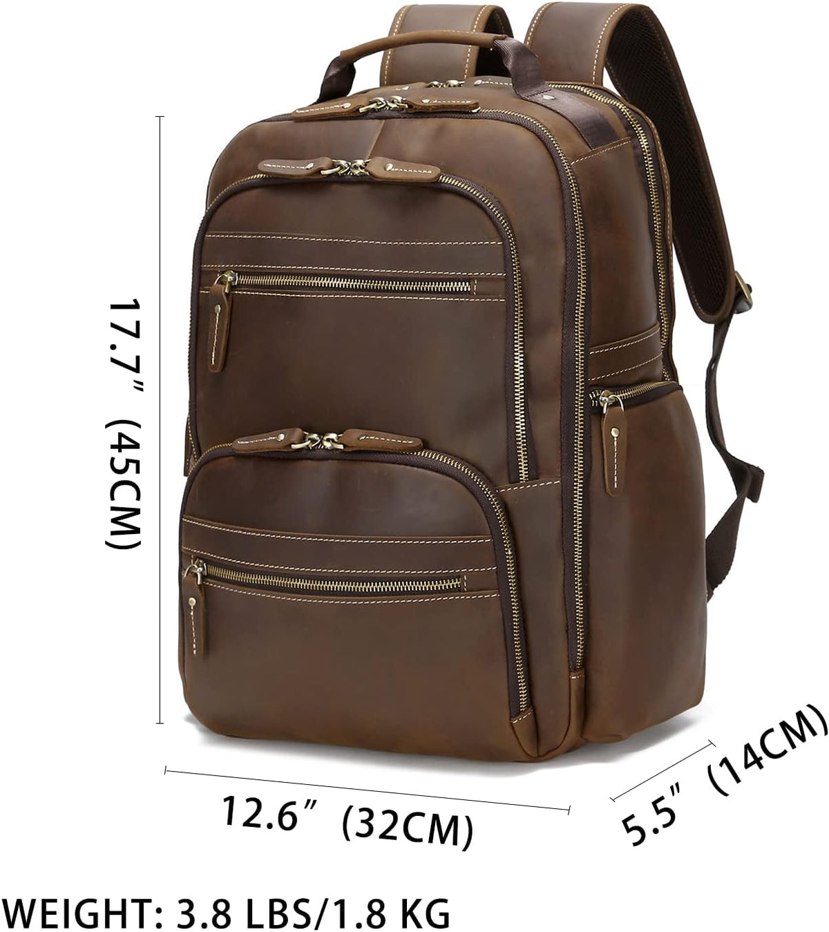 Genuine Leather 18 inch Laptop Backpack K52290