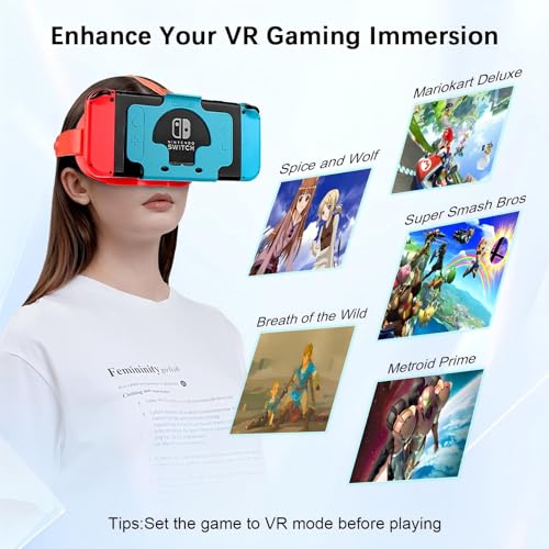 Red & Blue VR Headset with Adjustable HD Lenses and Head Strap O26688