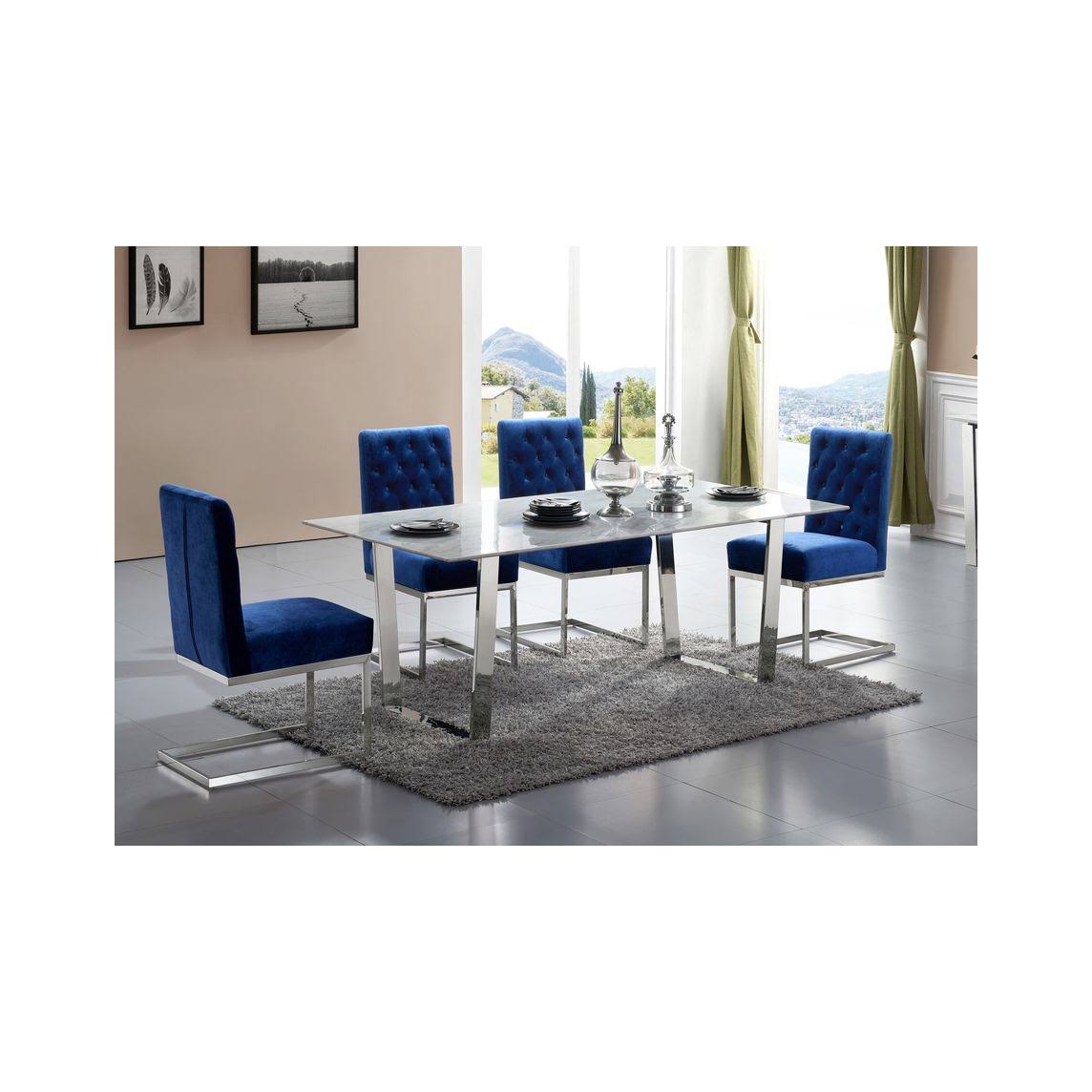 Navy Velvet Dining Chair Set of 2 L169985
