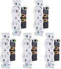 White 5 Pack Two-in-One Light Switch Outlet A424580