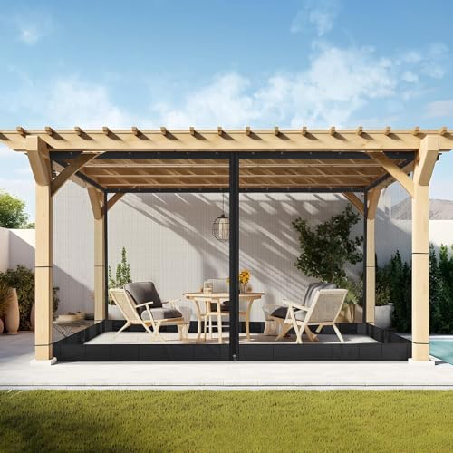 4-Panel Canopy Screen Wall with 2 Zippers (Black) Y806209