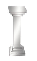 12" x 36" Silver Glass Mirrored Pedestal Table M58606
