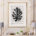 Palm Leaf Painting on Canvas Gold Floater Frame 40x22 E852018