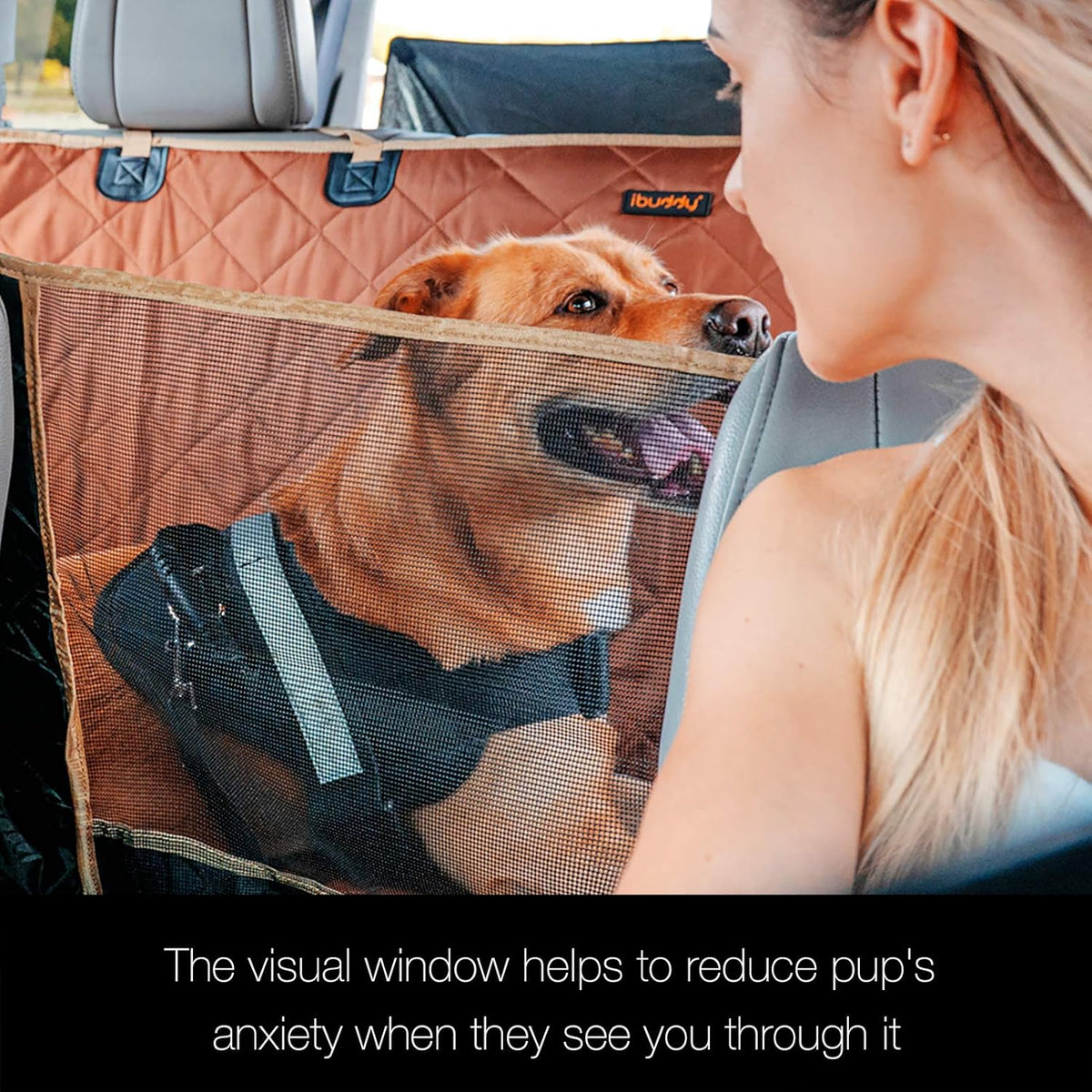 Waterproof Dog Car Seat Cover with Mesh Window I472