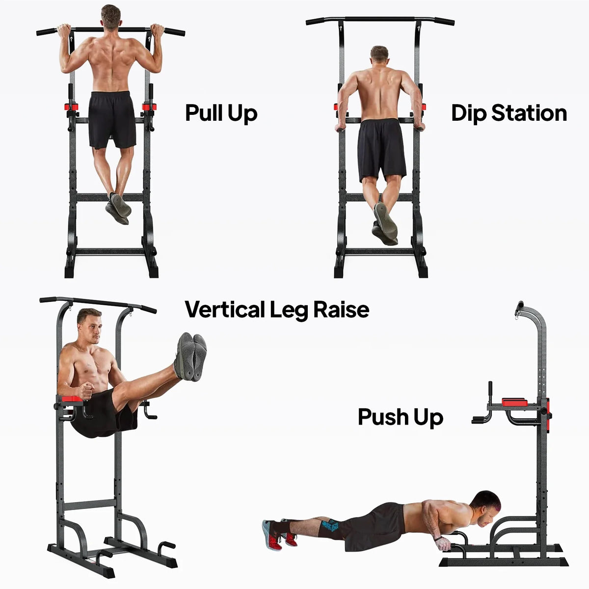 Power Tower Dip Station Pull up Bar 480lbs Z838952