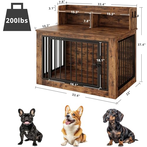 Extra Large Wooden Dog Crate with Storage T15350
