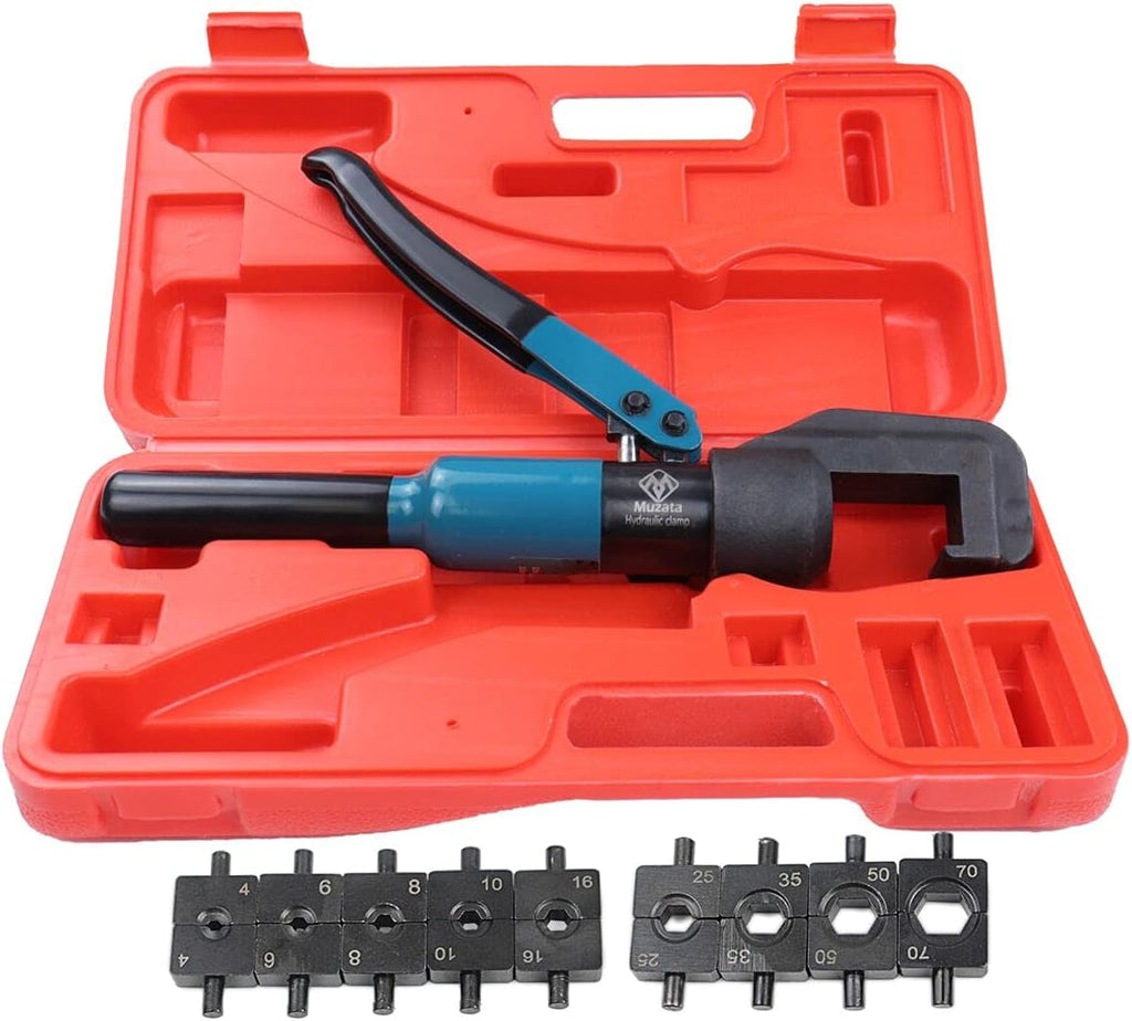 Hydraulic Wire Battery Cable Lug Terminal Crimper Crimping Tool with 9 Pairs Dies U798