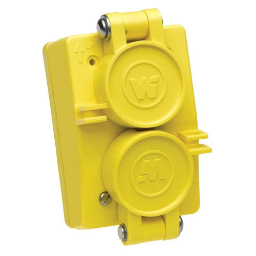 Duplex Flip Lid Locking Blade Receptacle, 3 Wires, 2 Poles, NEMA L6-15 M54206