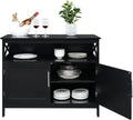 Ivory White Kitchen Sideboard Buffet Storage Cabinet with 2 Drawers J655688