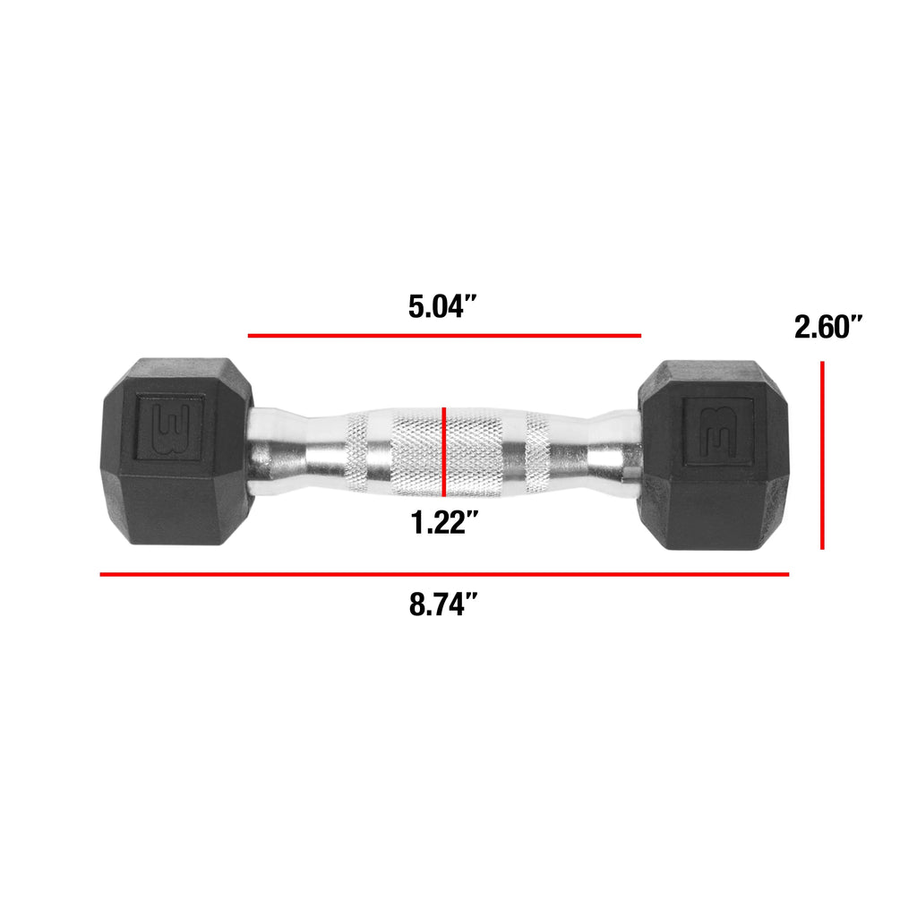25lb Rubber Hex Dumbbell T8596