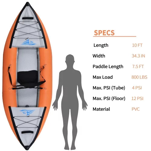 Foldable Inflatable 2 Person Kayak Set with Paddle & Air Pump Z154404