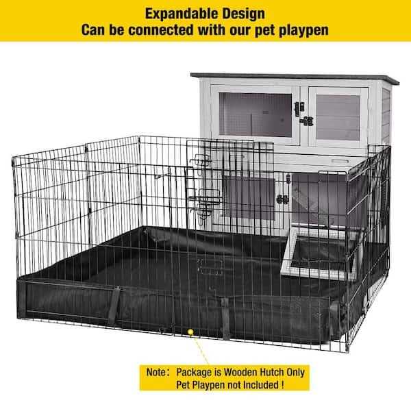 Outdoor Indoor Bunny Hutch with Wheels J99066
