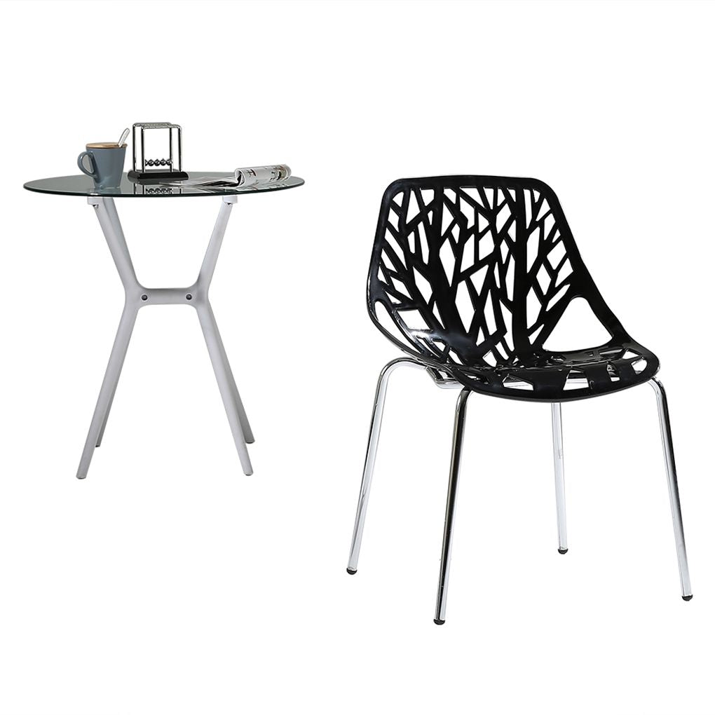 White Shell Lounge Plastic Dining Chair (Set of 4) V735092