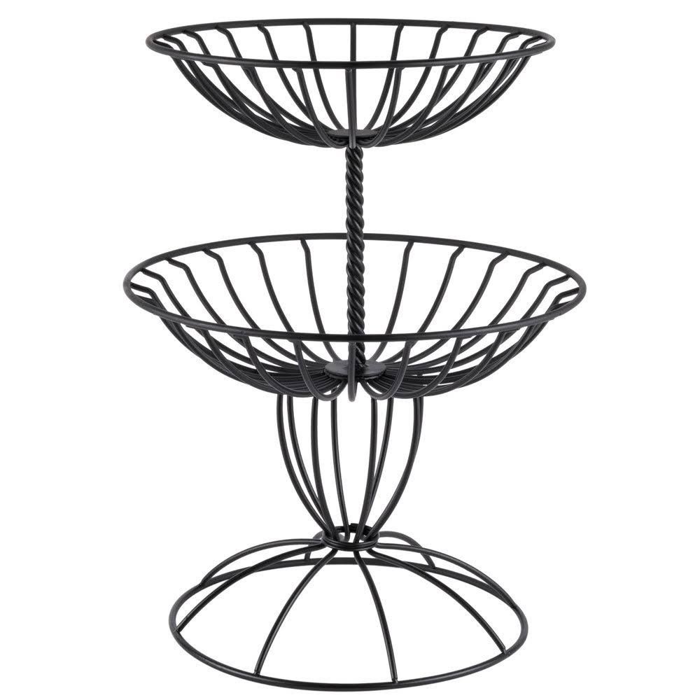 Two Tier Wrought Iron Food Baskets V91314