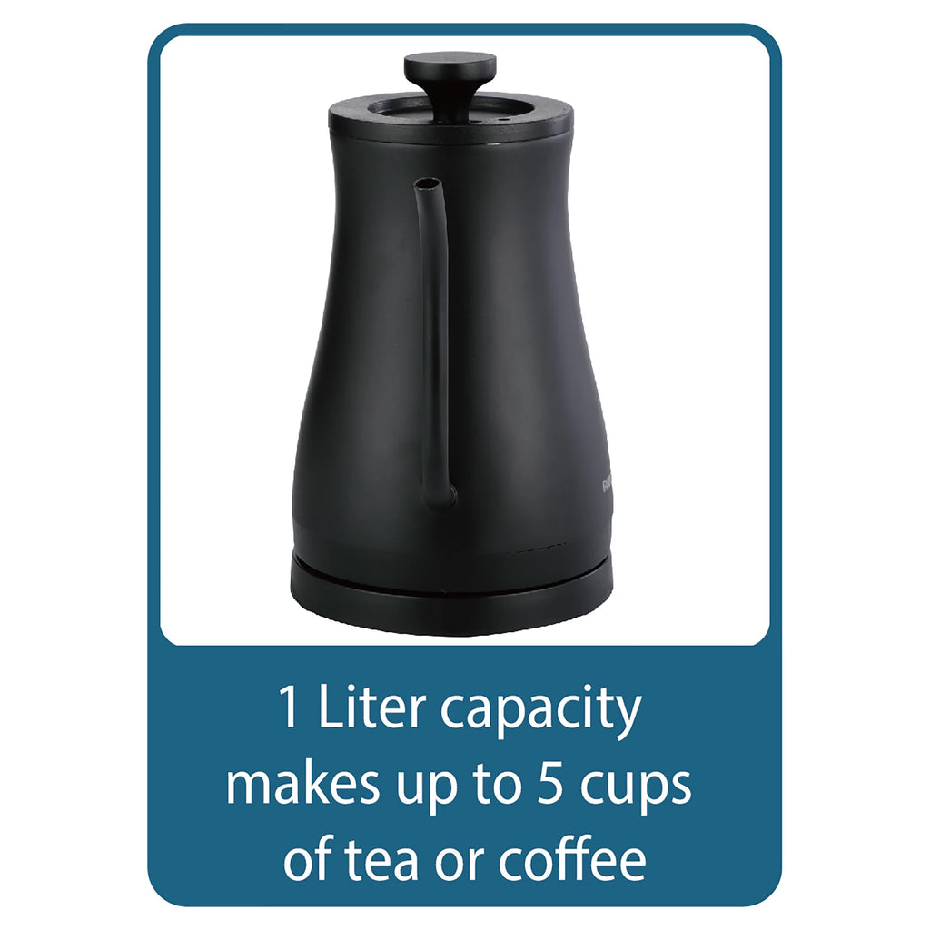 Black 1 Liter Gooseneck Electric Kettle Q8169