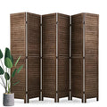 4 Panel 5.75FT Wooden Folding Room Divider W708874