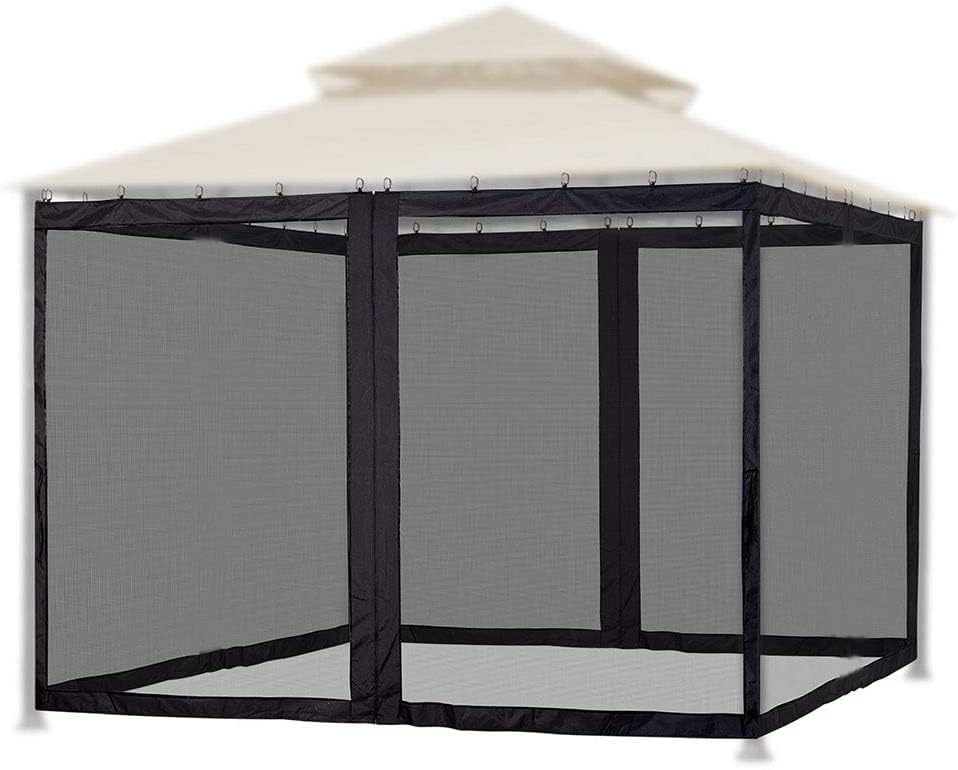 4-Panel Canopy Screen Wall with 2 Zippers (Black) Y806209