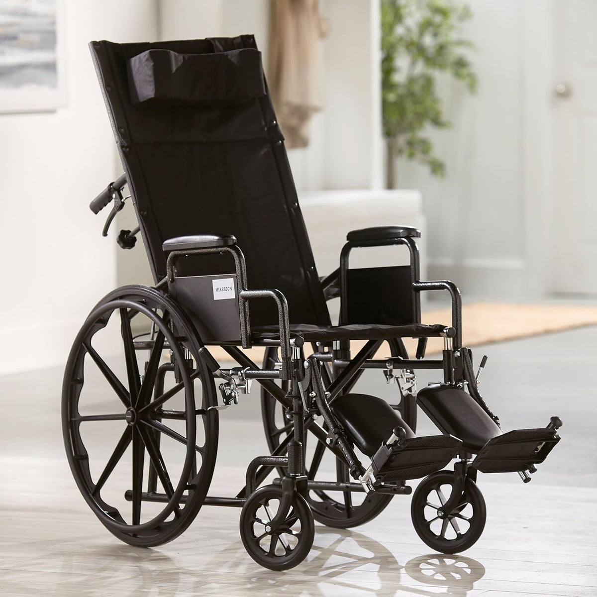 Reclining Wheelchair with Detachable Desk Arms, 18" Seat Width, 300 Lbs. Capacity W49361