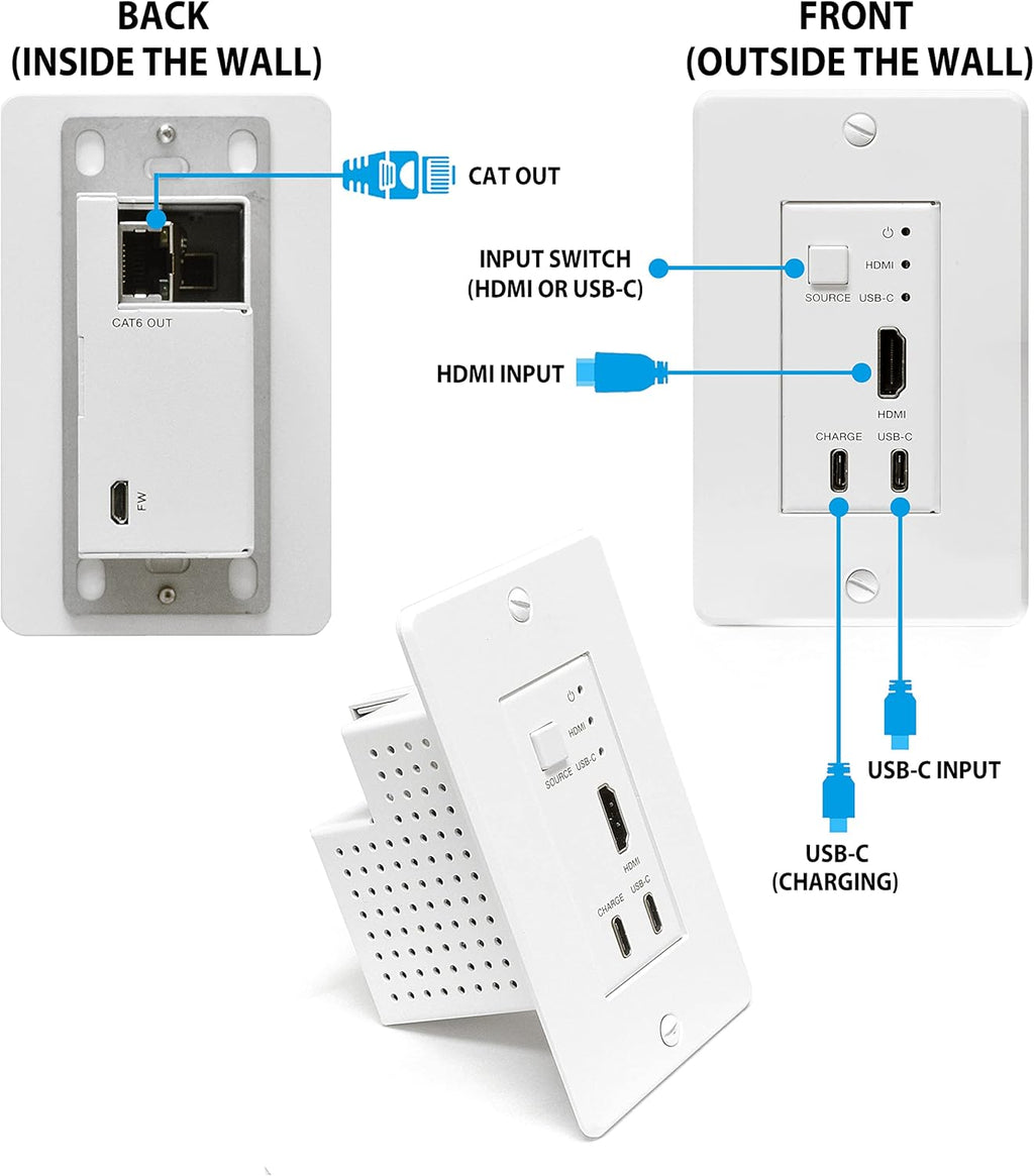 HDMI/USB-C Extender Over Cat6/Cat7 Cable 4K 60Hz with HDR & IR Control X887