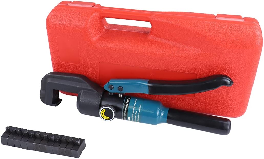 Hydraulic Wire Battery Cable Lug Terminal Crimper Crimping Tool with 9 Pairs Dies U798