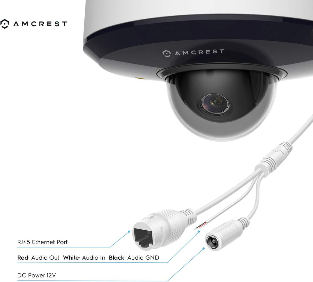 1080P PTZ Outdoor IP PoE Camera with 3X Optical Zoom, Night Vision up to 49ft, Pan/Tilt K349
