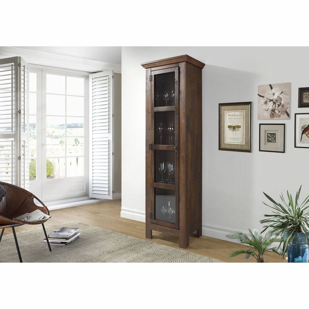 Narrow Cabinet Glass Door - Walnut Y516874