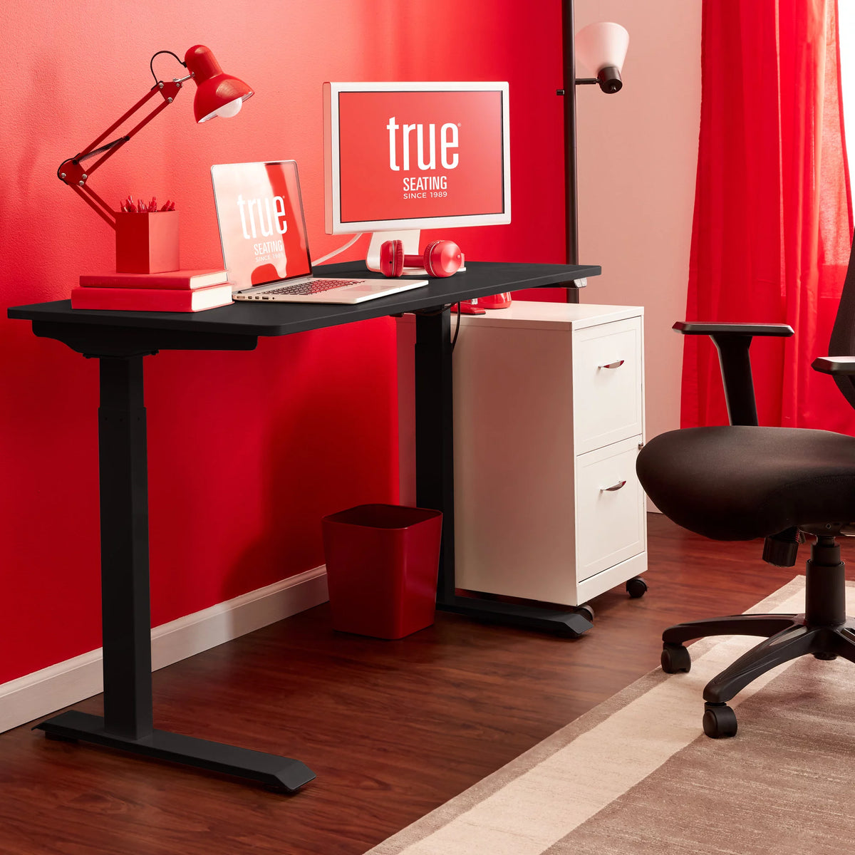 Black Height Adjustable Electric Standing Desk R7450