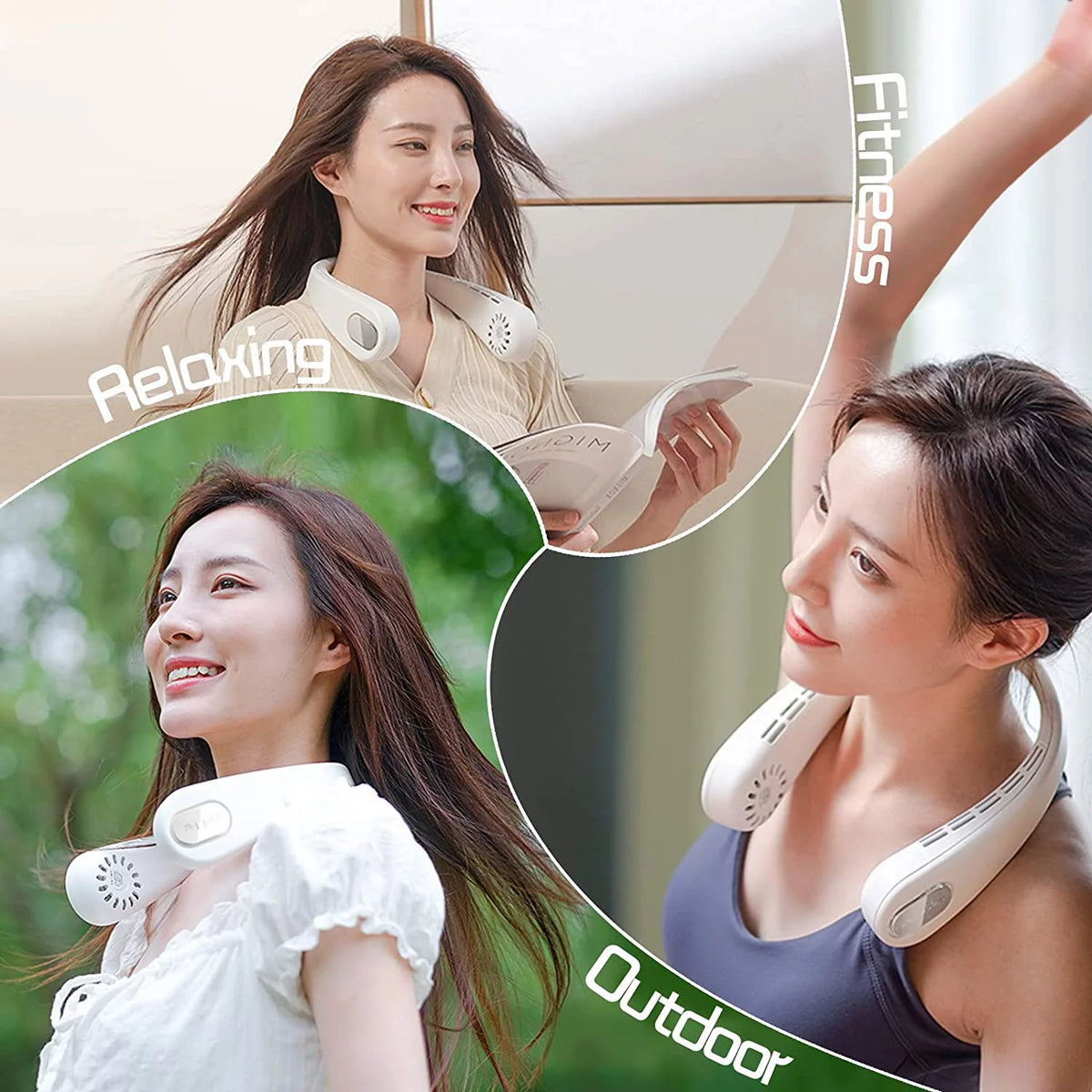 Portable Bladeless Neck Fan, USB Rechargeable, 3 Speeds I37194