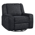 Ebony Chenille Upholstered Swivel Reclining Chair T8774