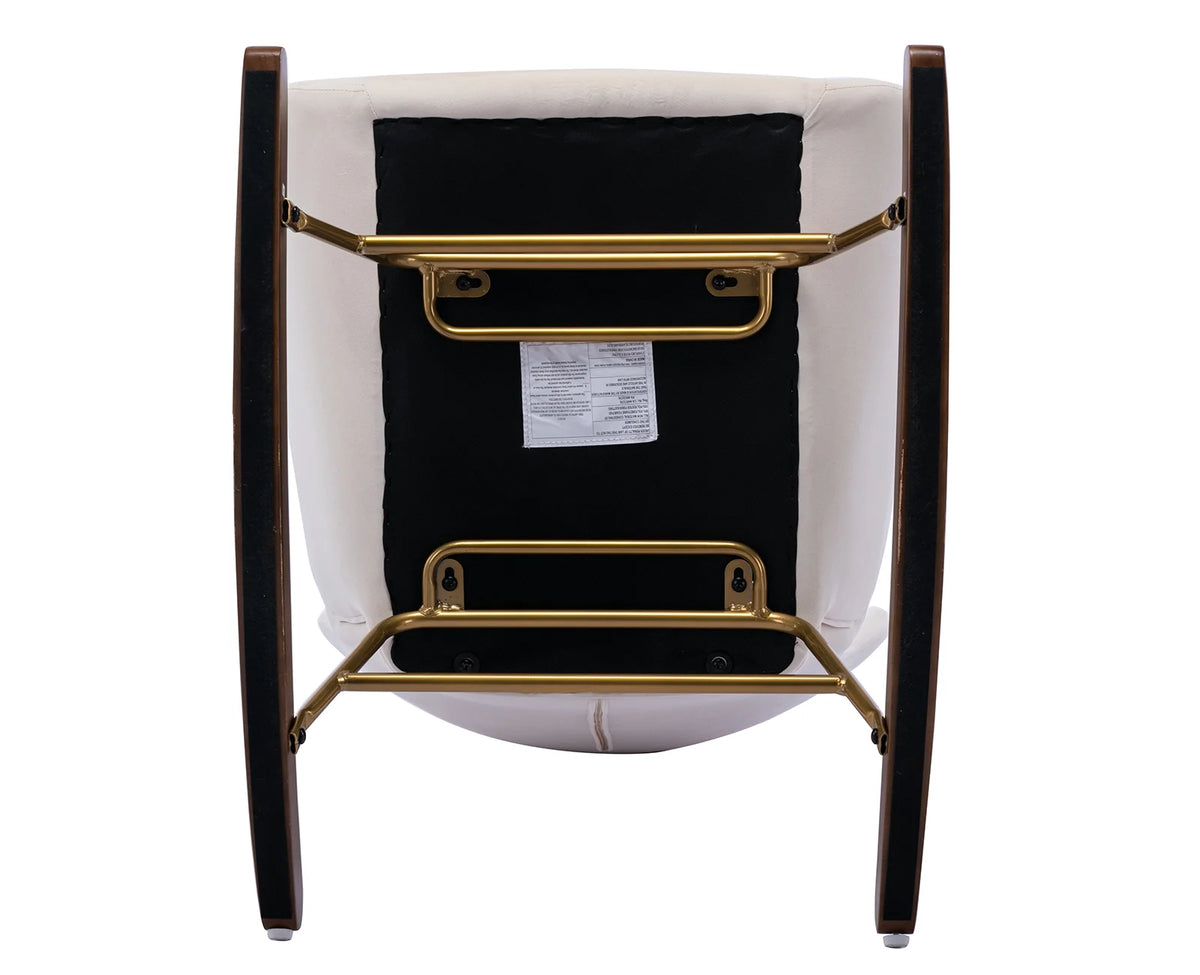 Cream Velvet Wingback Rocking Chair L6308