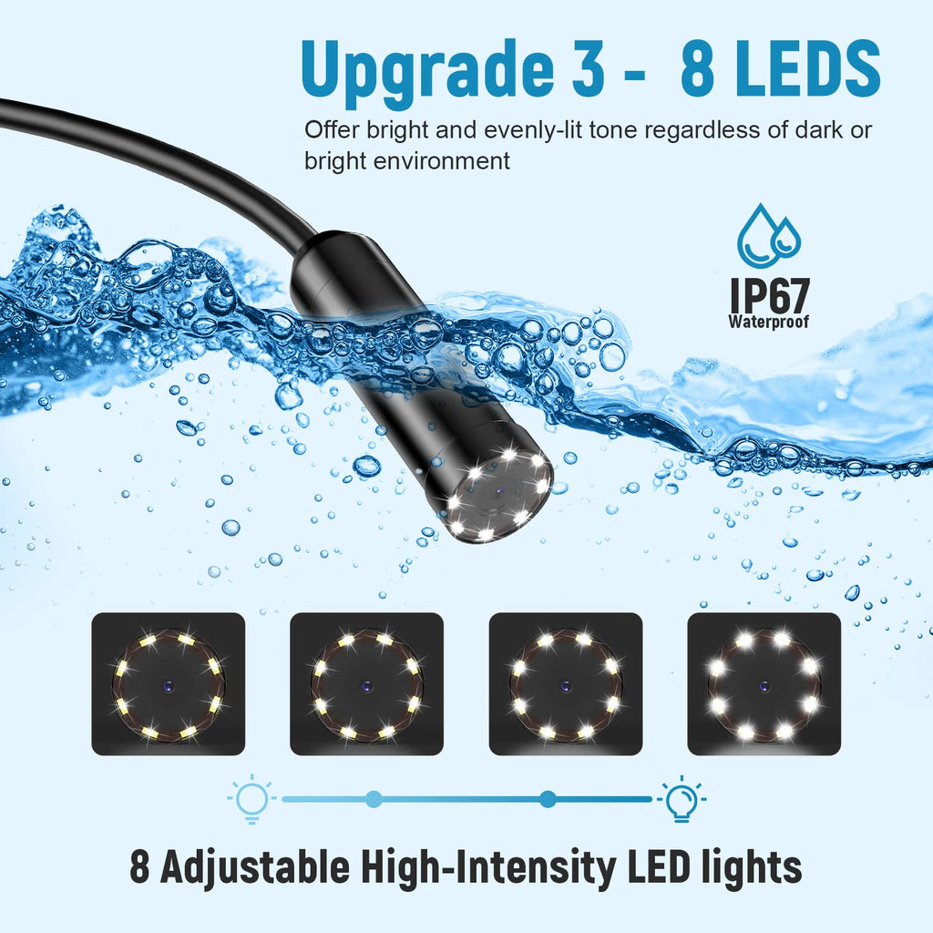 16.5FT 5MP 1944P HD Industrial Endoscope with 4.3'' IPS Screen I3117