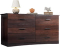Brown 6 Drawer Wood Dresser G789