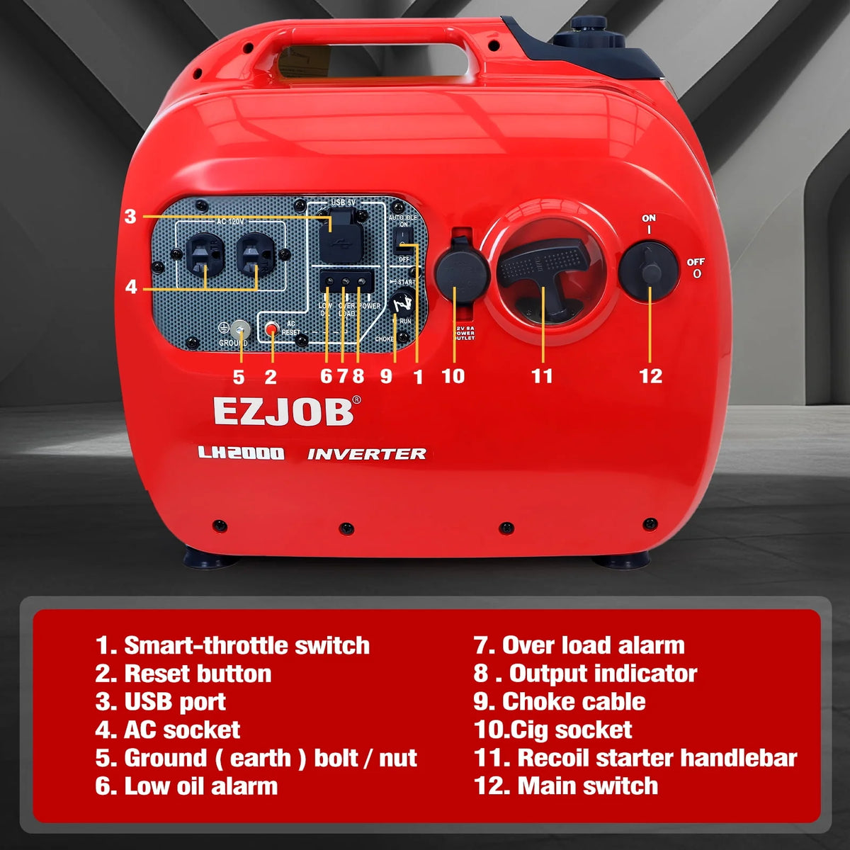 4500W Portable Inverter Gas Generator V174010