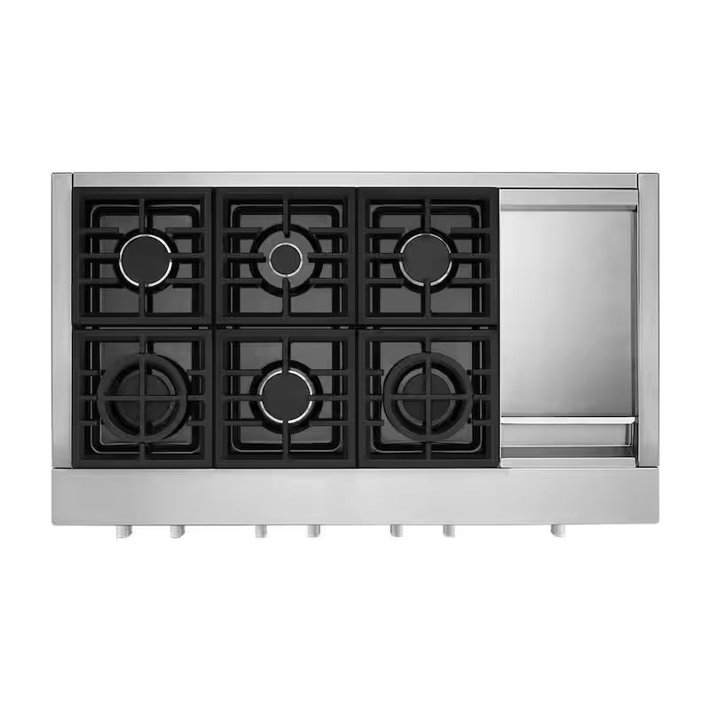 Gas Commercial Cooktop with 6-Burners in Stainless Steel B61939