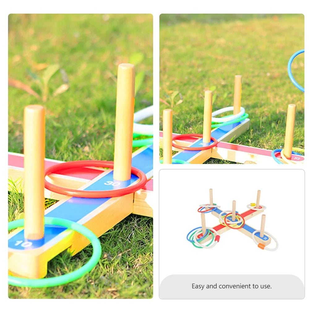 Ring Toss Toy Wood Rope Child Puzzle Toys X70293