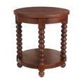 Round Walnut Finish Wood End Table B8954