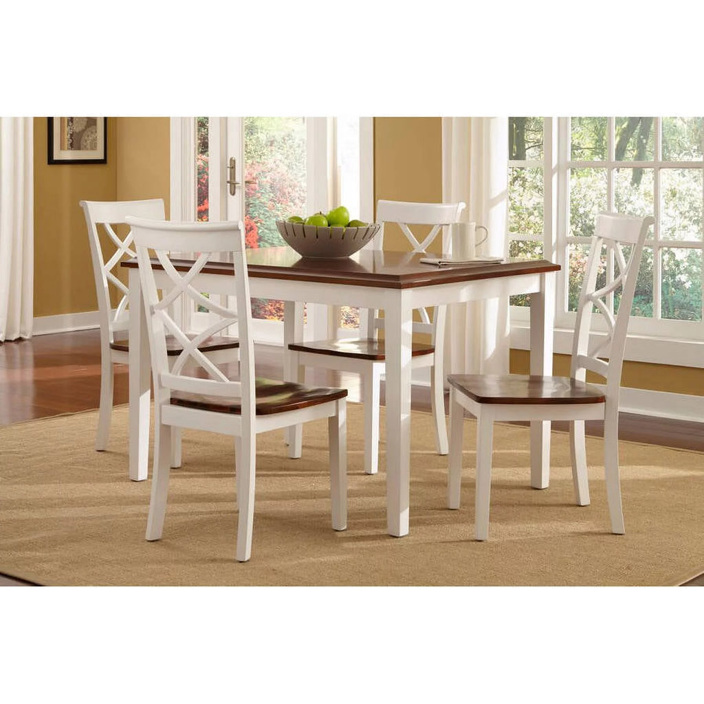 5-Piece Cherry and White Dining Set T592