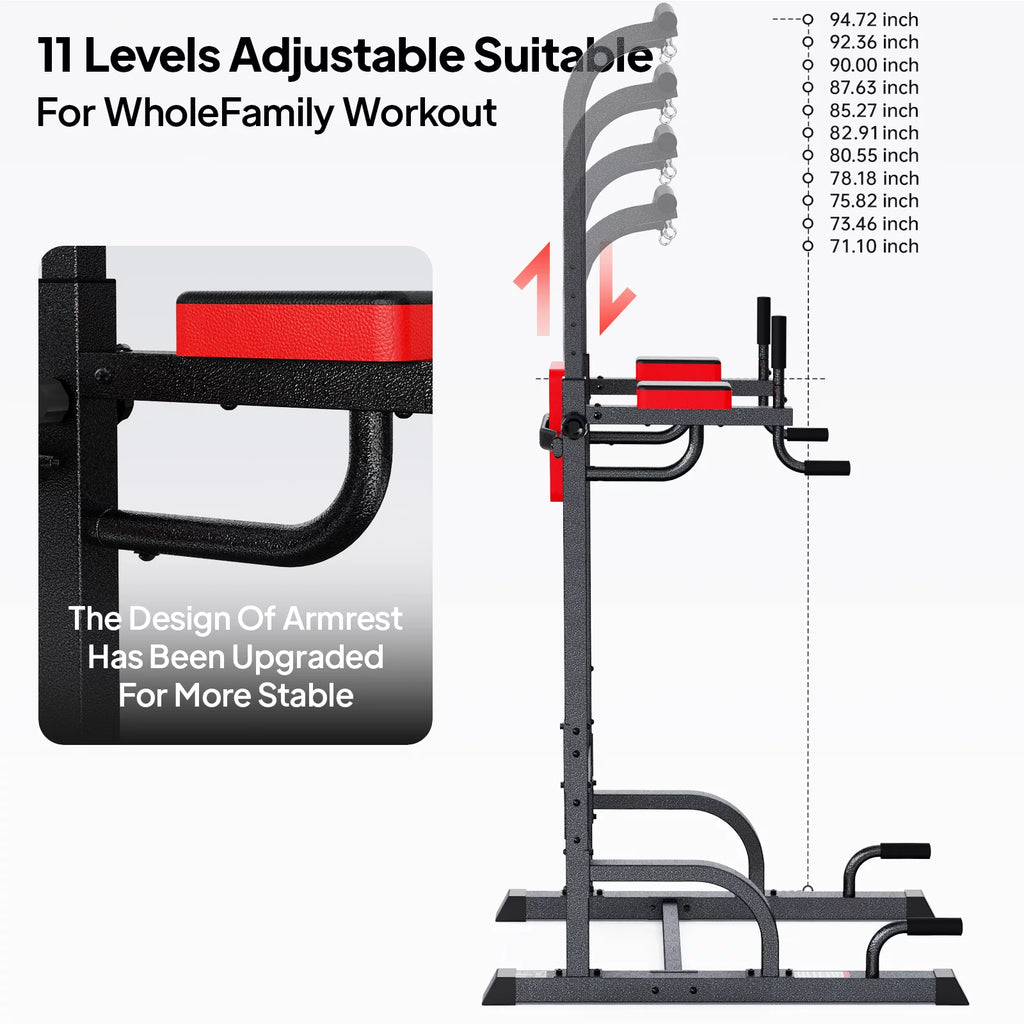 Power Tower Dip Station Pull up Bar 480lbs Z838952