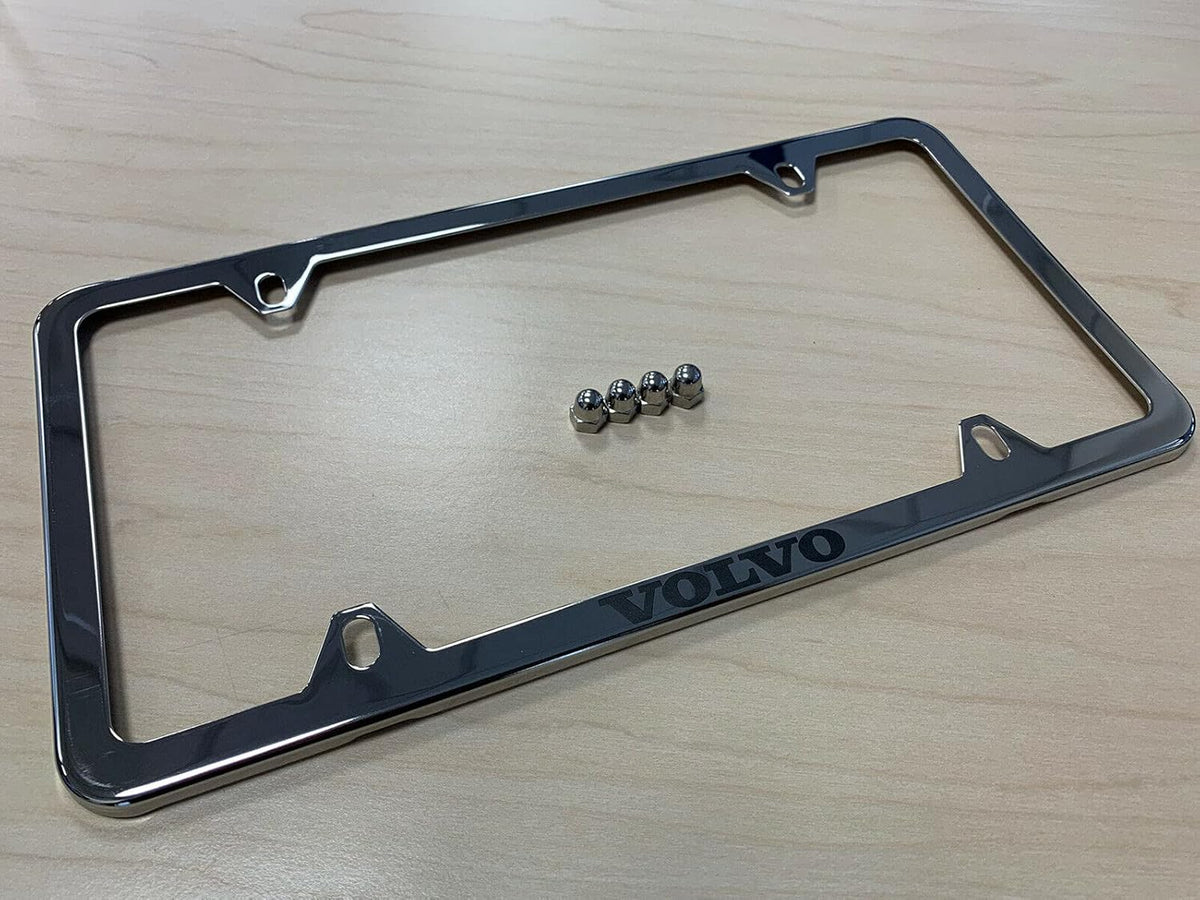 Polished Stainless Steel License Plate Frame, Pack of 2 F6526