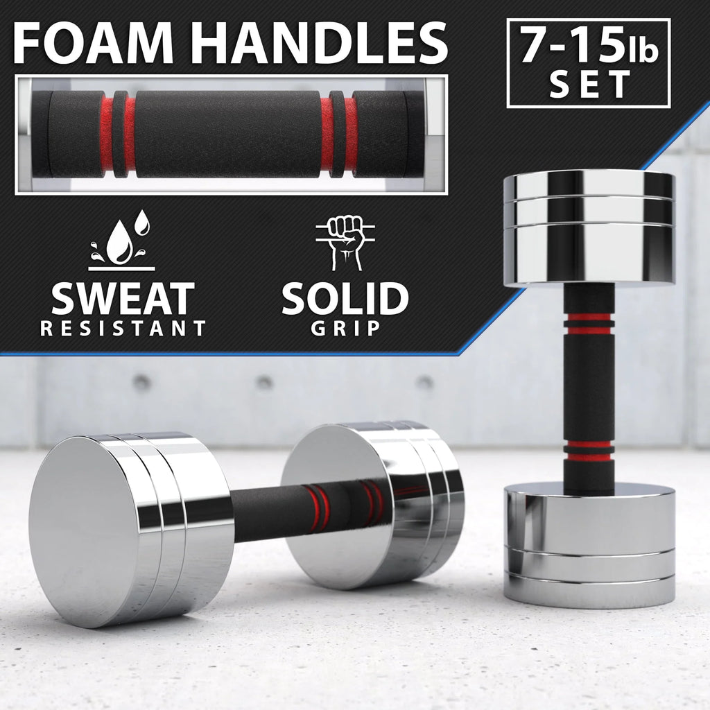 Adjustable Dumbbell Set with Foam Handles Y191