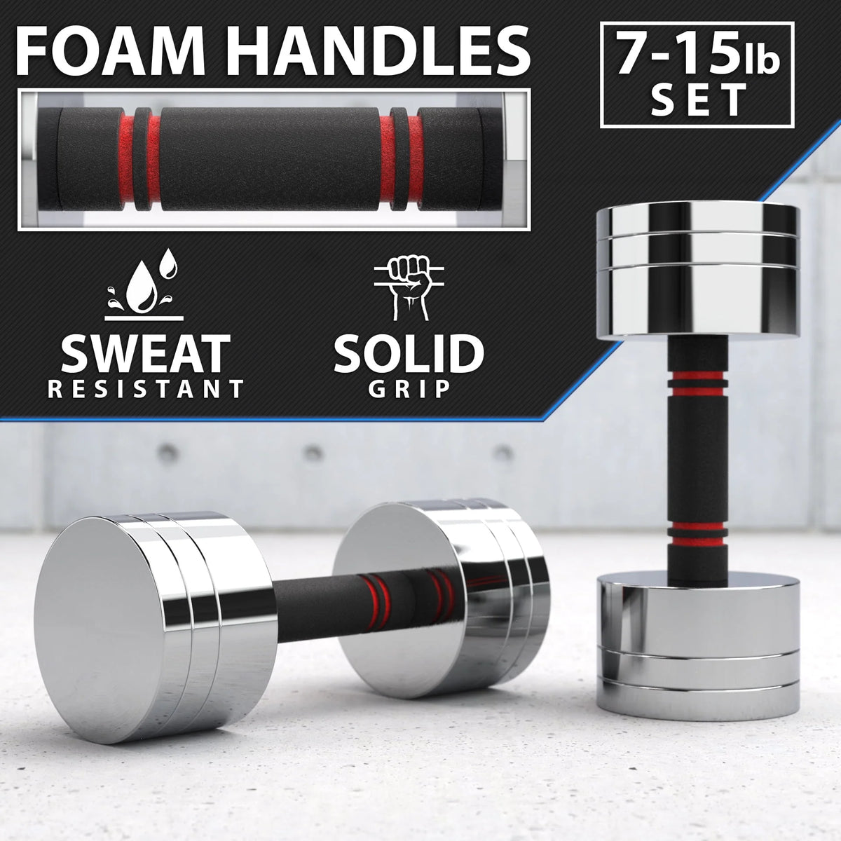 Adjustable Dumbbell Set with Foam Handles Y191