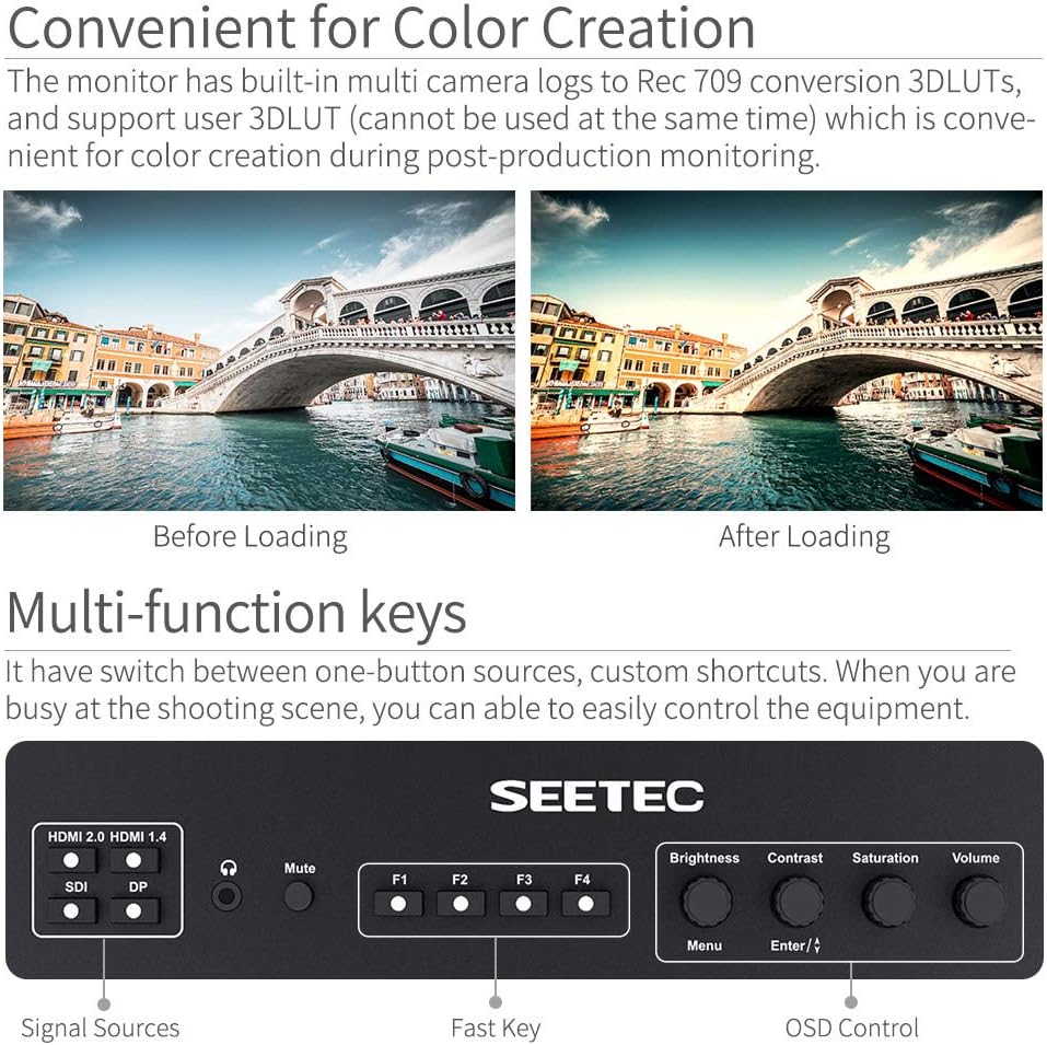 21.5 Inch 3G-SDI 4K HDMI Broadcast Studio Monitor W8074