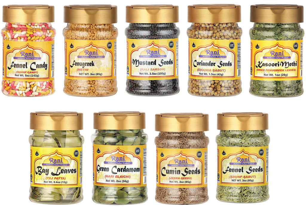 Indian Whole Spices 9 Bottle Gift Box Set, 3oz per Bottle P823317