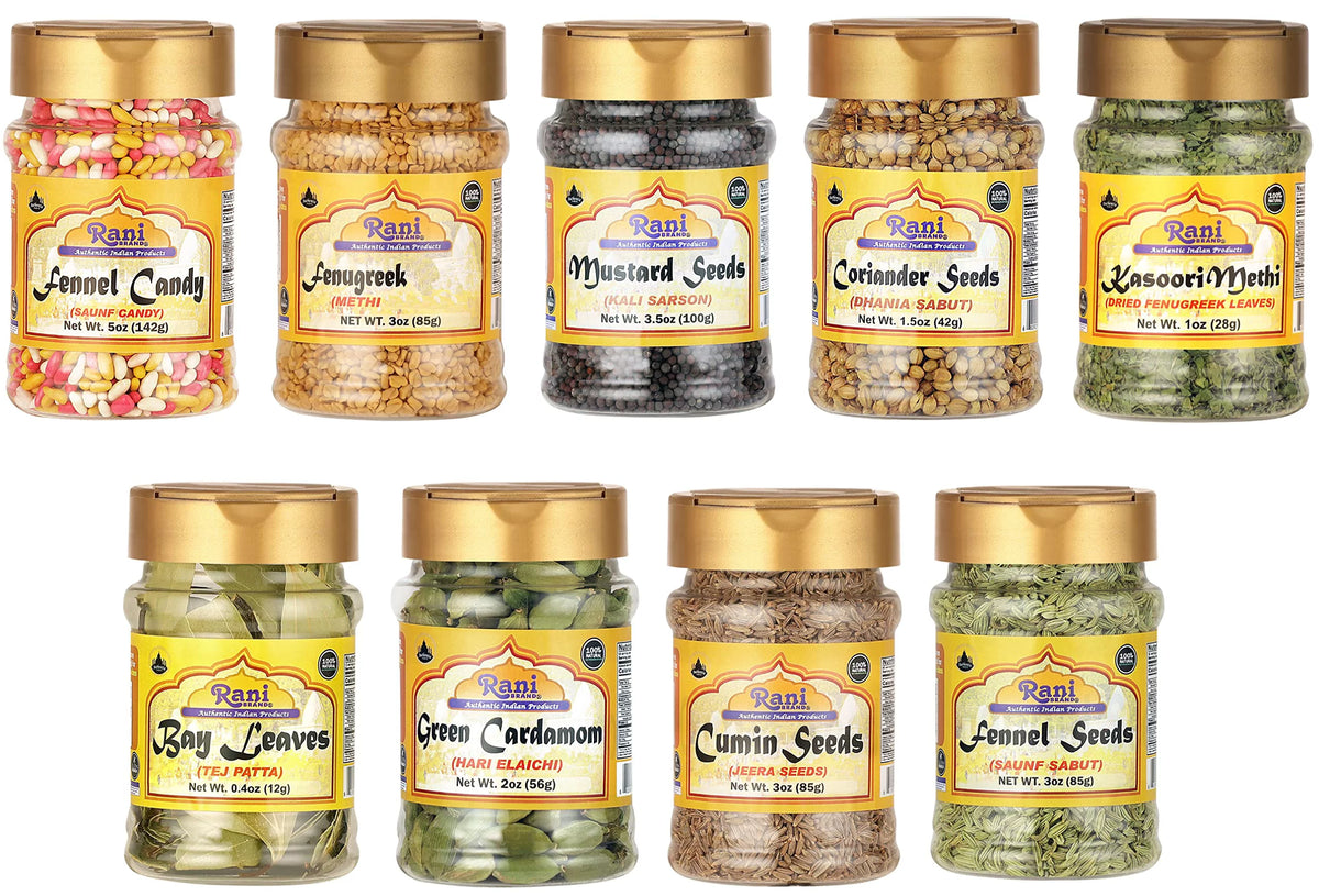 Indian Whole Spices 9 Bottle Gift Box Set, 3oz per Bottle P823317